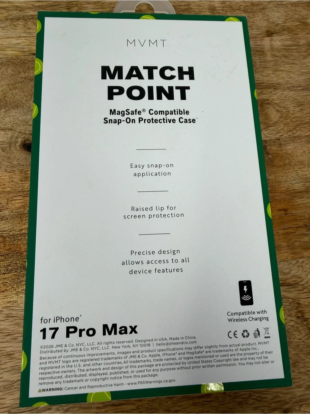 MVMT Green Tennis Bear Snap-On Case for iPhone 17 Pro Max